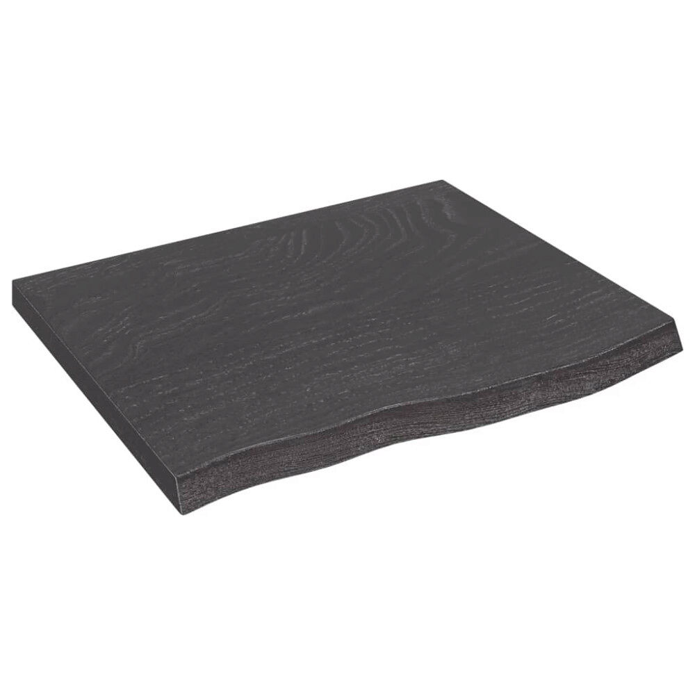 vidaXL Vägghylla mörkbrun 60x50x(2-4) cm behandlad massiv ek