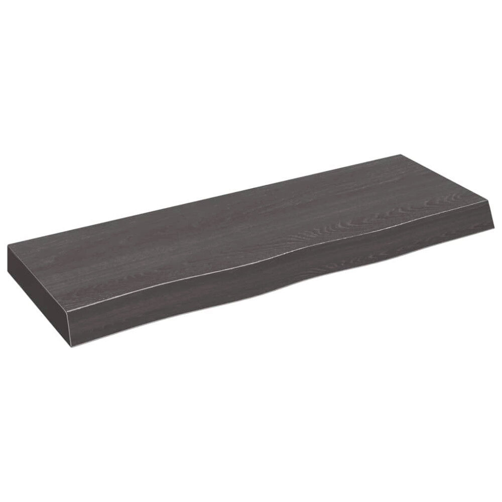 vidaXL Vägghylla mörkbrun 80x30x(2-6) cm behandlad massiv ek