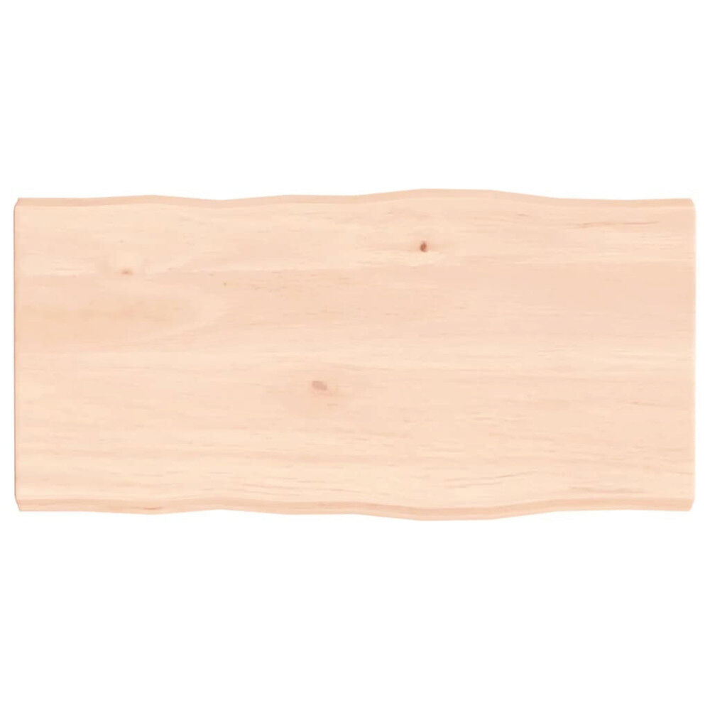 vidaXL Bordsskiva 80x40x(2-4) cm obehandlad massiv ek levande kant