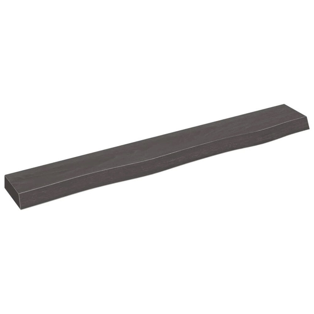 vidaXL Vägghylla mörkbrun 80x10x4 cm behandlad massiv ek