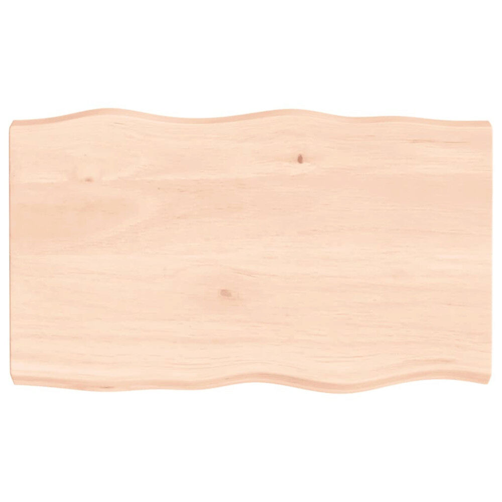 vidaXL Bordsskiva 100x60x(2-6) cm obehandlad massiv ek levande kant