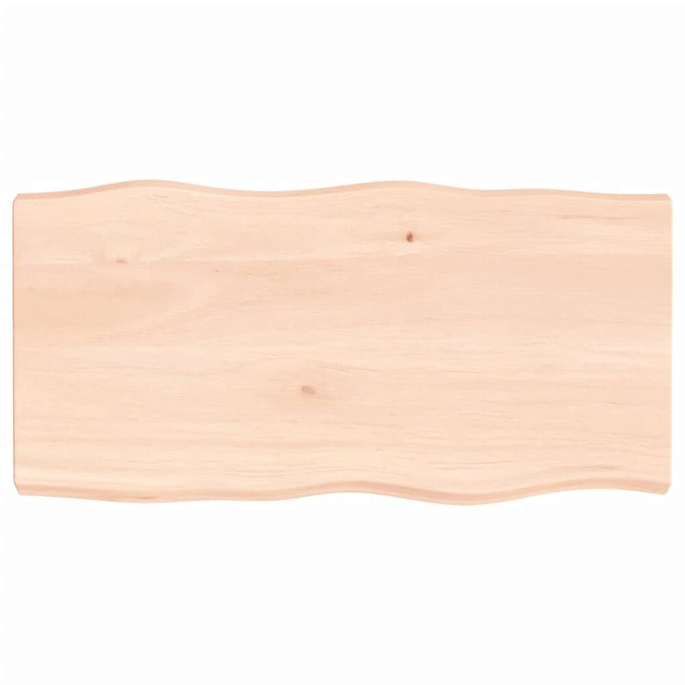 vidaXL Bordsskiva 100x50x(2-6) cm obehandlad massiv ek levande kant