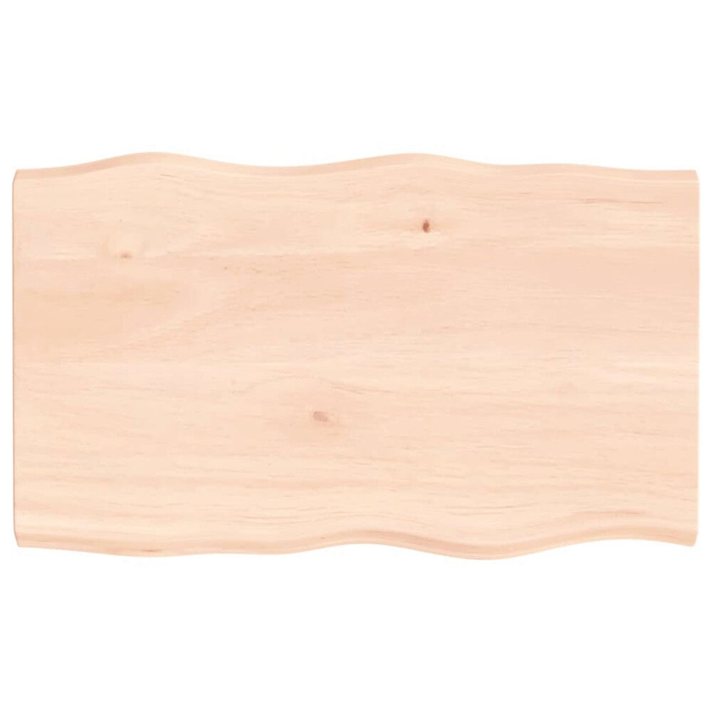 vidaXL Bordsskiva 100x60x(2-4) cm obehandlad massiv ek levande kant
