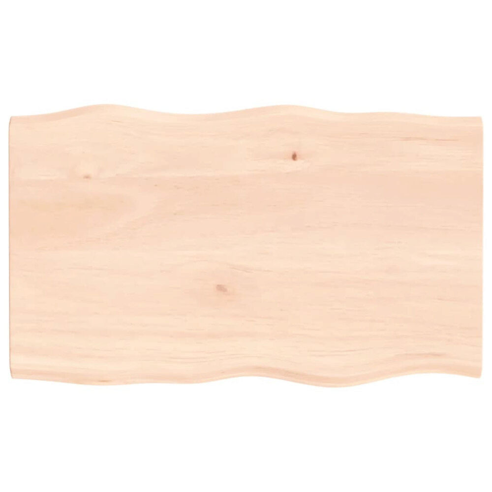 vidaXL Bordsskiva 100x60x2 cm obehandlad massiv ek levande kant