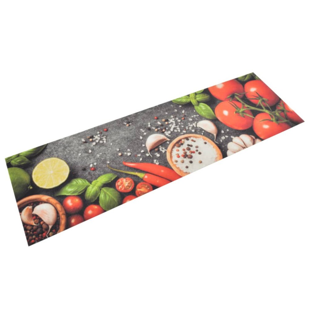 vidaXL Köksmatta maskintvättbar grönsaker 45x150 cm sammet
