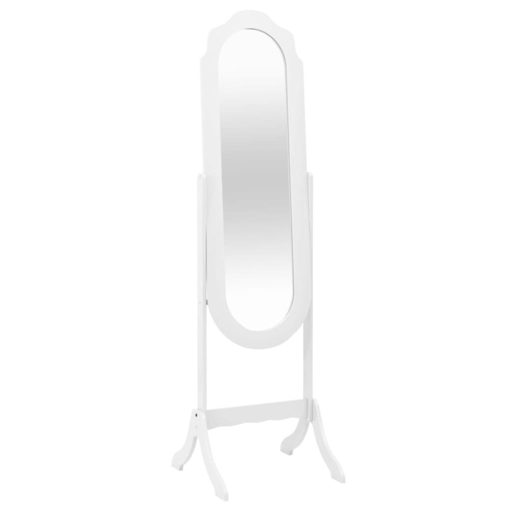 vidaXL Fristående Spegel vit 45,5x47,5x160 cm konstruerad trä