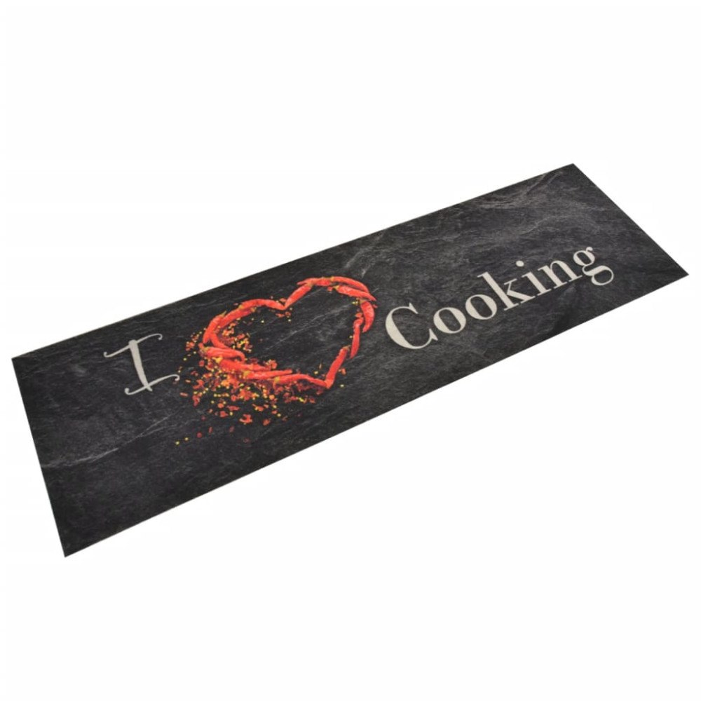 vidaXL Köksmatta maskintvättbar cooking svart 45x150 cm sammet