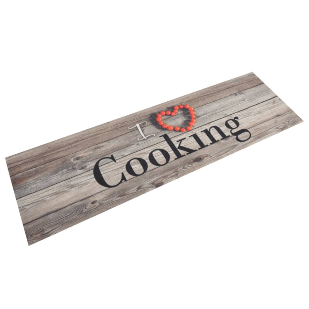 vidaXL Köksmatta maskintvättbar cooking grå 45x150 cm sammet