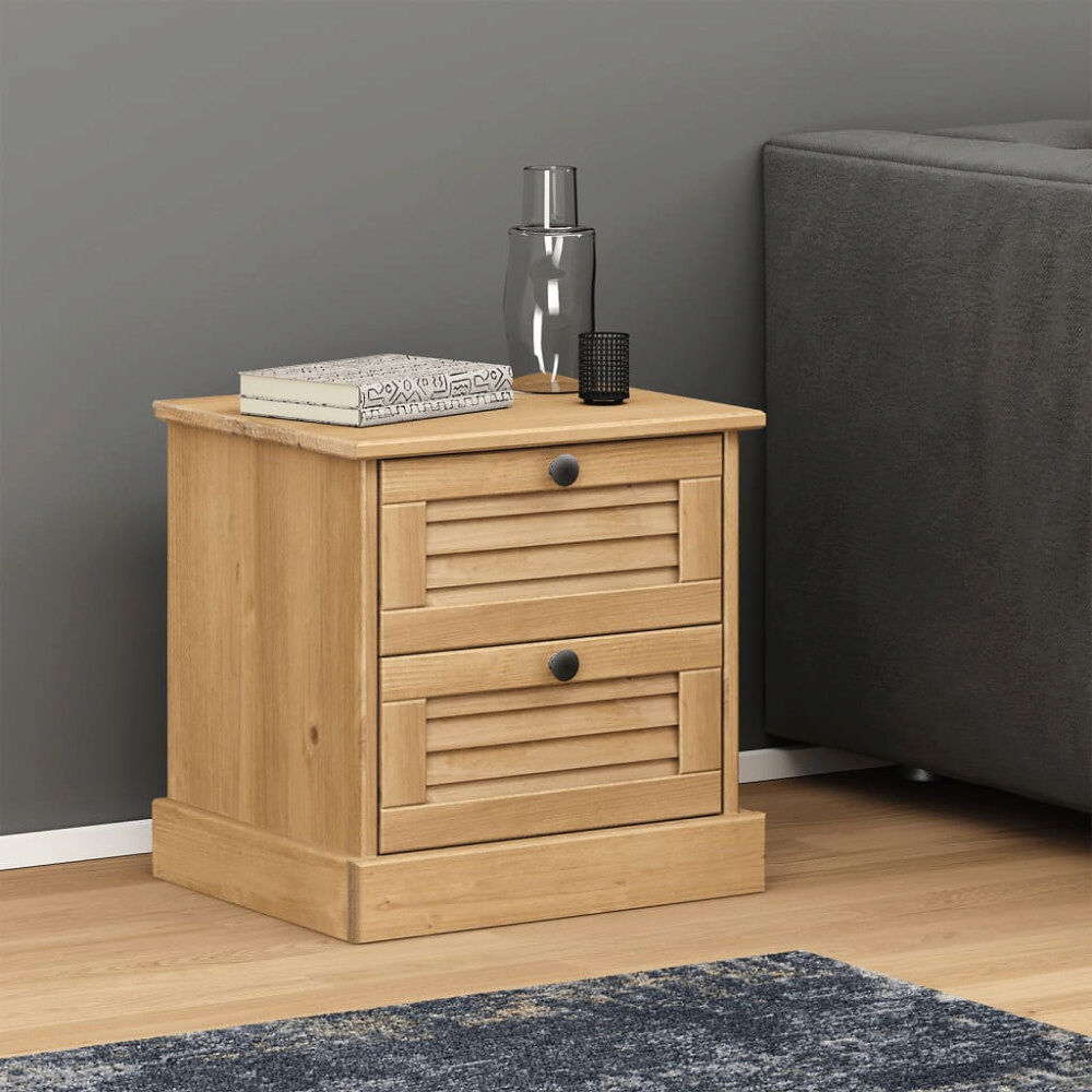 vidaXL Sängskåp VIGO 42x35x42 cm massiv furu