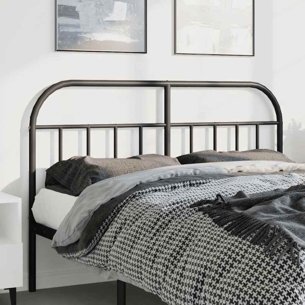 vidaXL Ersättningsgavel metall svart 135 cm