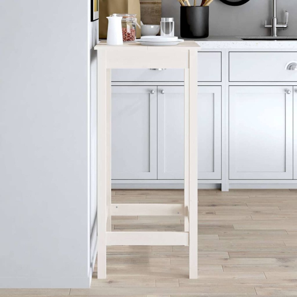 vidaXL Barbord vit 50x50x110 cm massiv furu