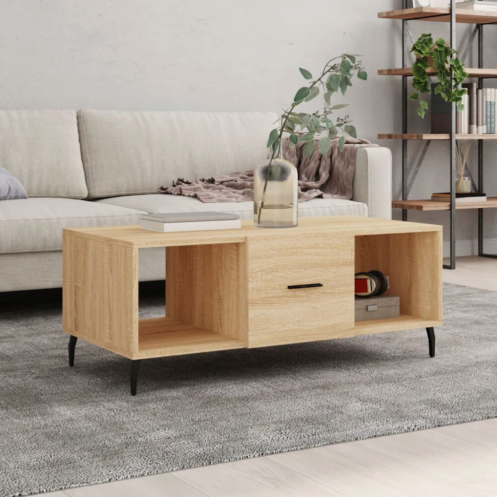 vidaXL Soffbord sonoma-ek 102x50x40 cm konstruerat trä