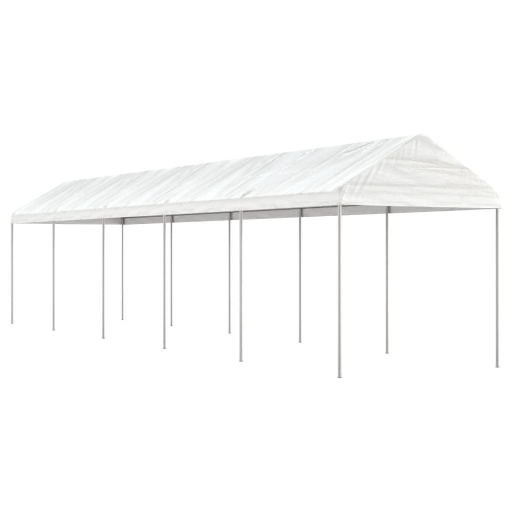 vidaXL Paviljong med tak vit 11,15x2,28x2,69 m polyeten