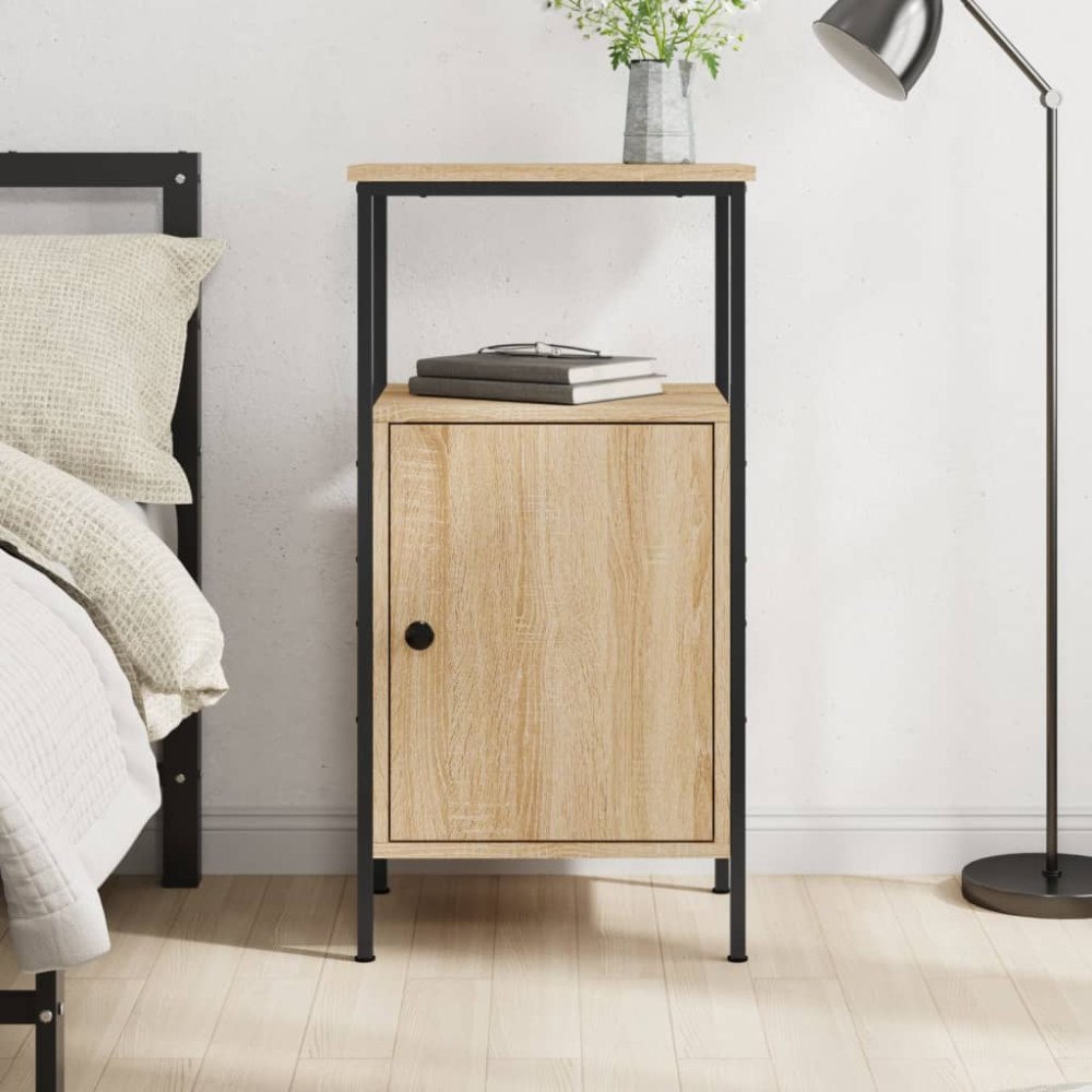 vidaXL Sängbord sonoma-ek 41x31x80 cm konstruerat trä