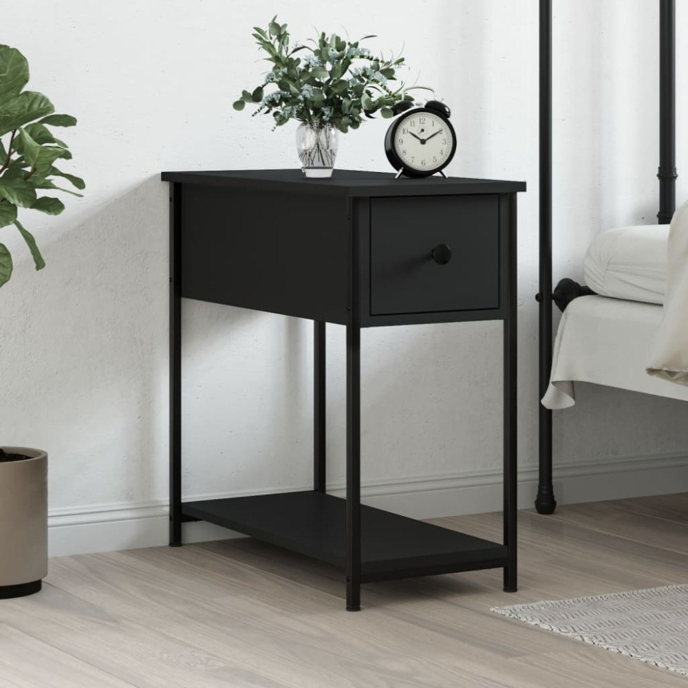 vidaXL Sängbord svart 30x60x60 cm konstruerat trä