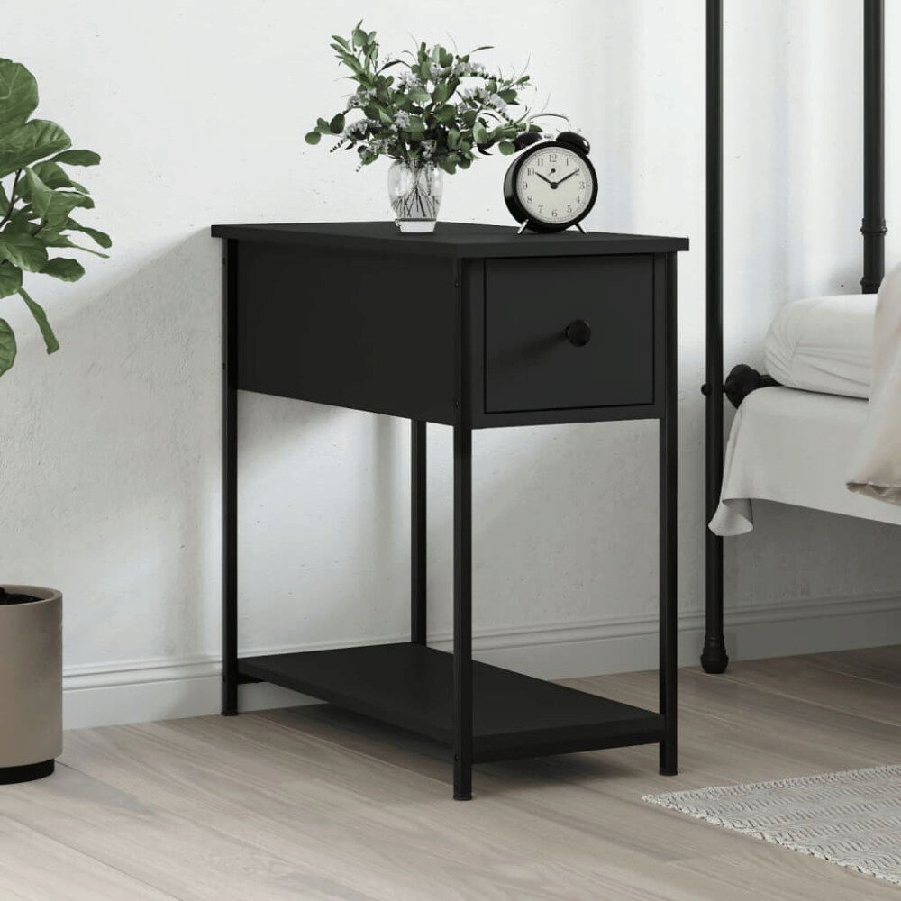 vidaXL Sängbord svart 30x60x60 cm konstruerat trä
