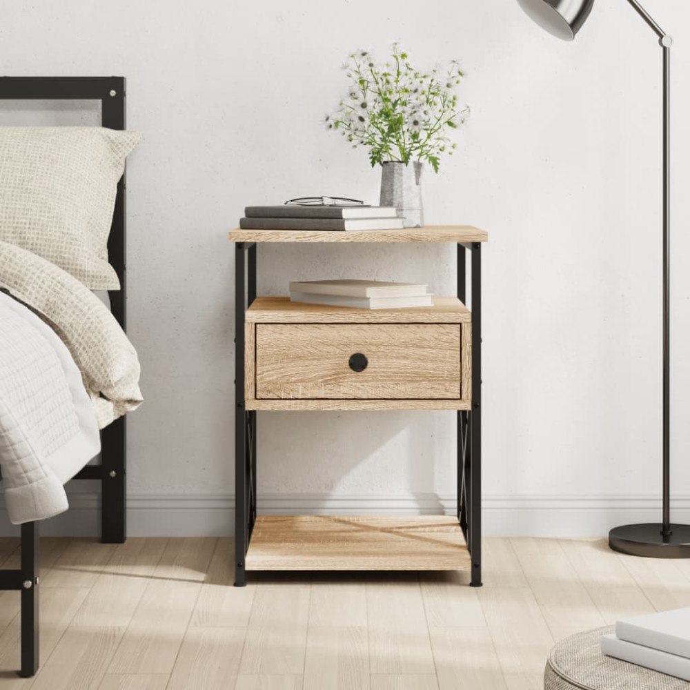 vidaXL Sängbord sonoma-ek 40x42x55 cm konstruerat trä
