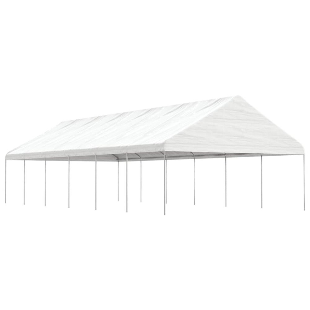 vidaXL Paviljong med tak vit 13,38x5,88x3,75 m polyeten
