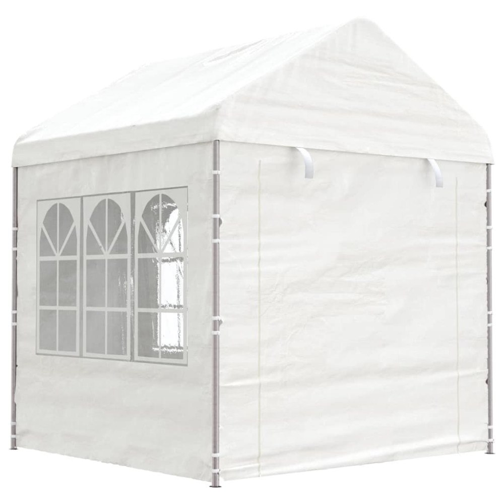 vidaXL Paviljong med tak vit 2,28x2,23x2,69 m polyeten