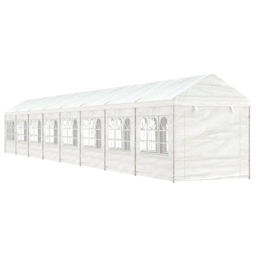 vidaXL Paviljong med tak vit 17,84x2,28x2,69 m polyeten