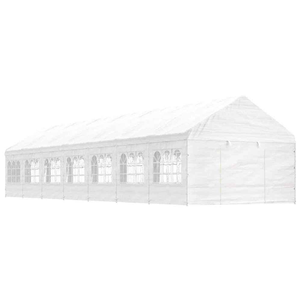 vidaXL Paviljong med tak vit 15,61x4,08x3,22 m polyeten