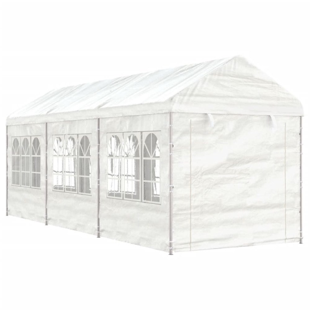 vidaXL Paviljong med tak vit 6,69x2,28x2,69 m polyeten