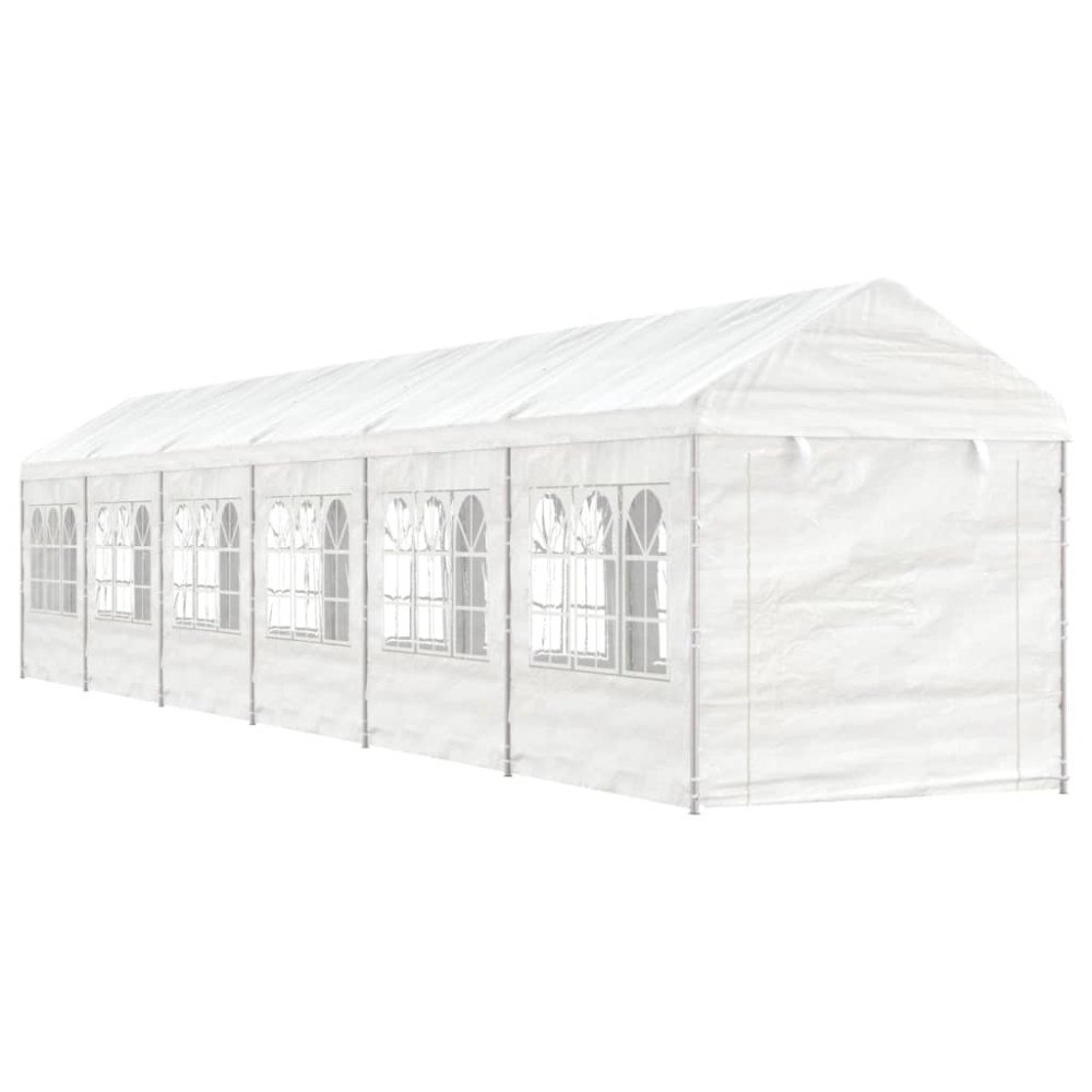 vidaXL Paviljong med tak vit 13,38x2,28x2,69 m polyeten