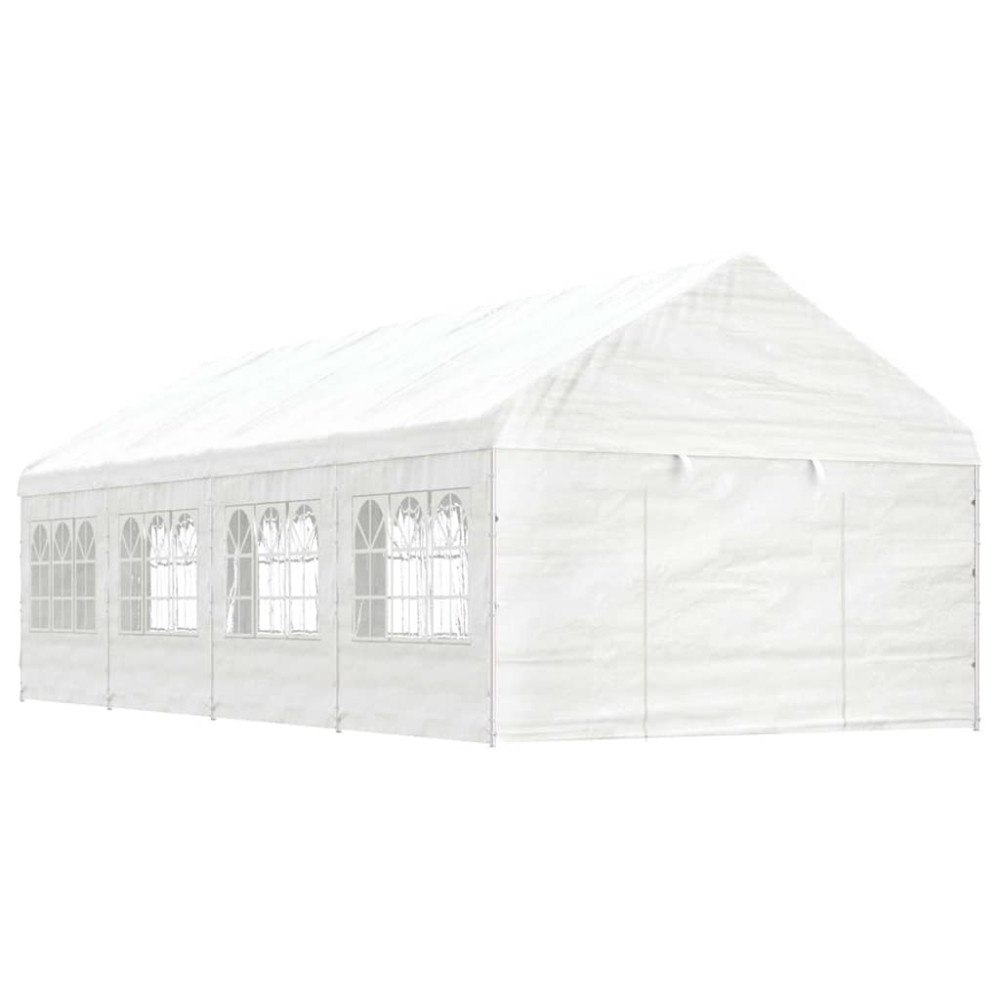 vidaXL Paviljong med tak vit 8,92x4,08x3,22 m polyeten