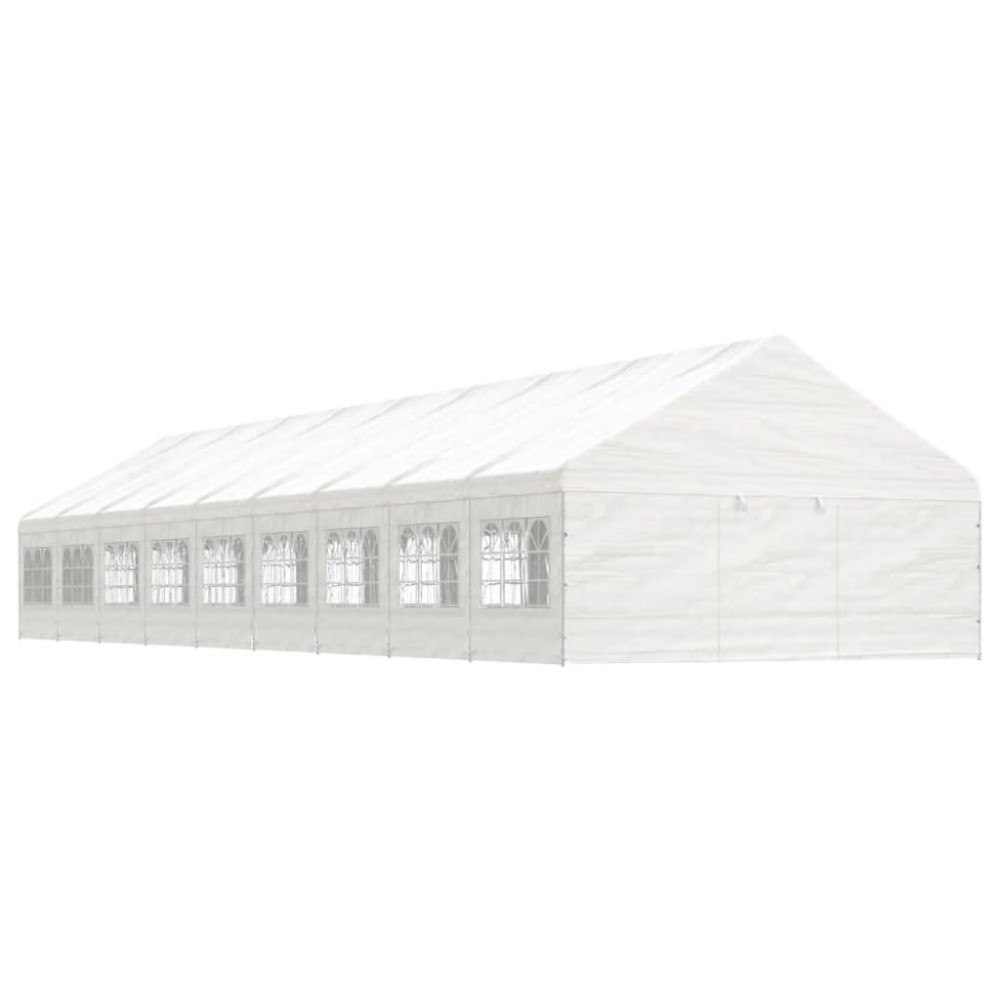 vidaXL Paviljong med tak vit 20,07x5,88x3,75 m polyeten