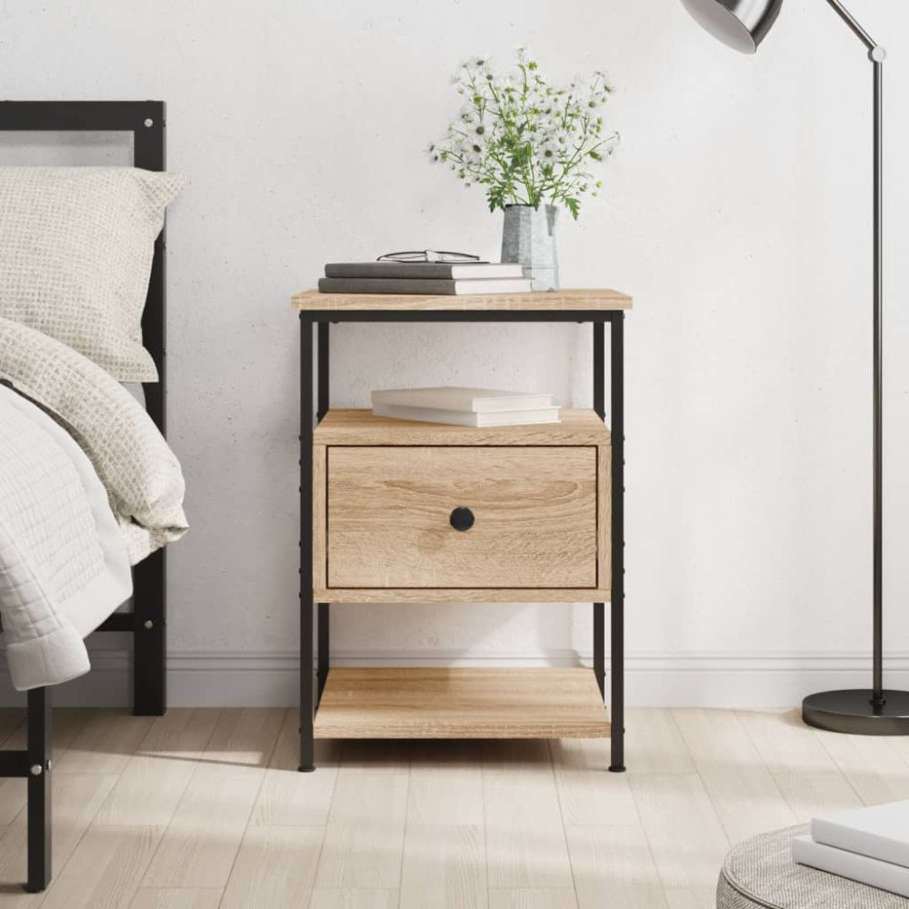 vidaXL Sängbord sonoma-ek 40x42x56 cm konstruerat trä