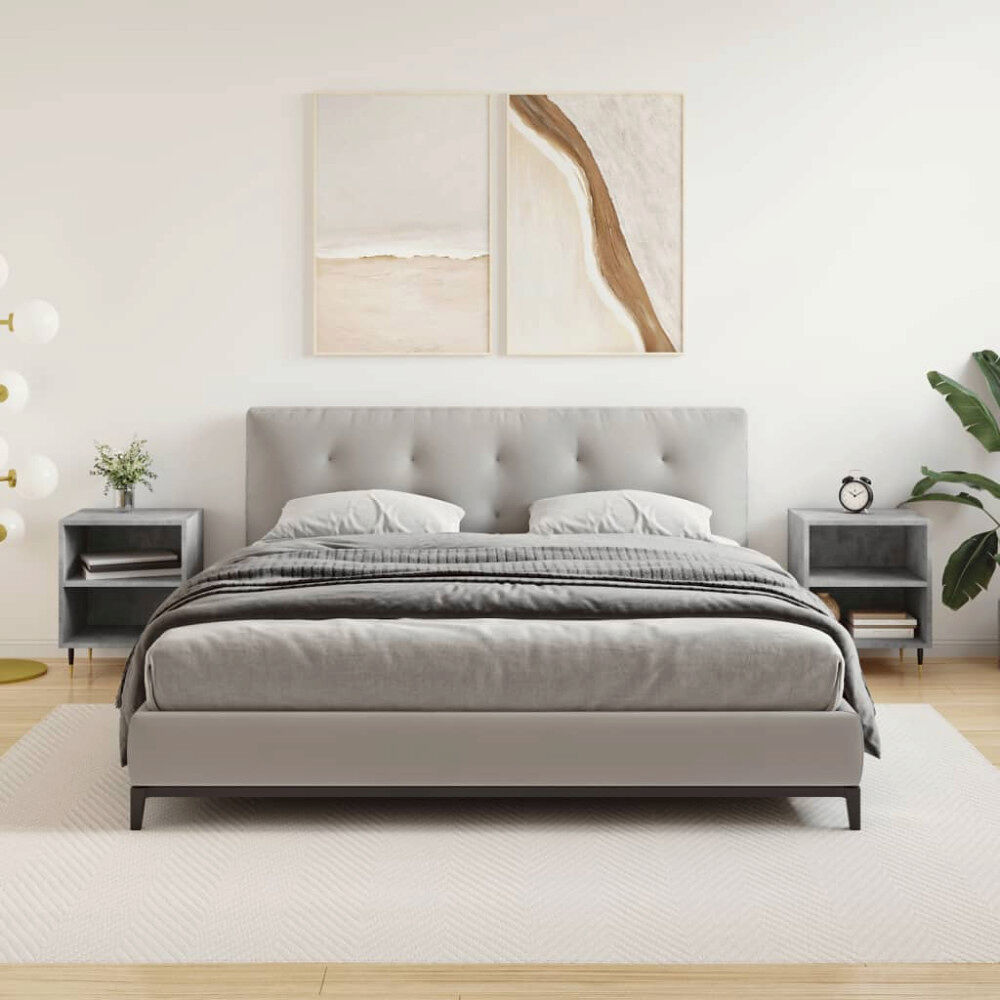 vidaXL Sängbord 2 st betonggrå 40x30x50 cm konstruerat trä