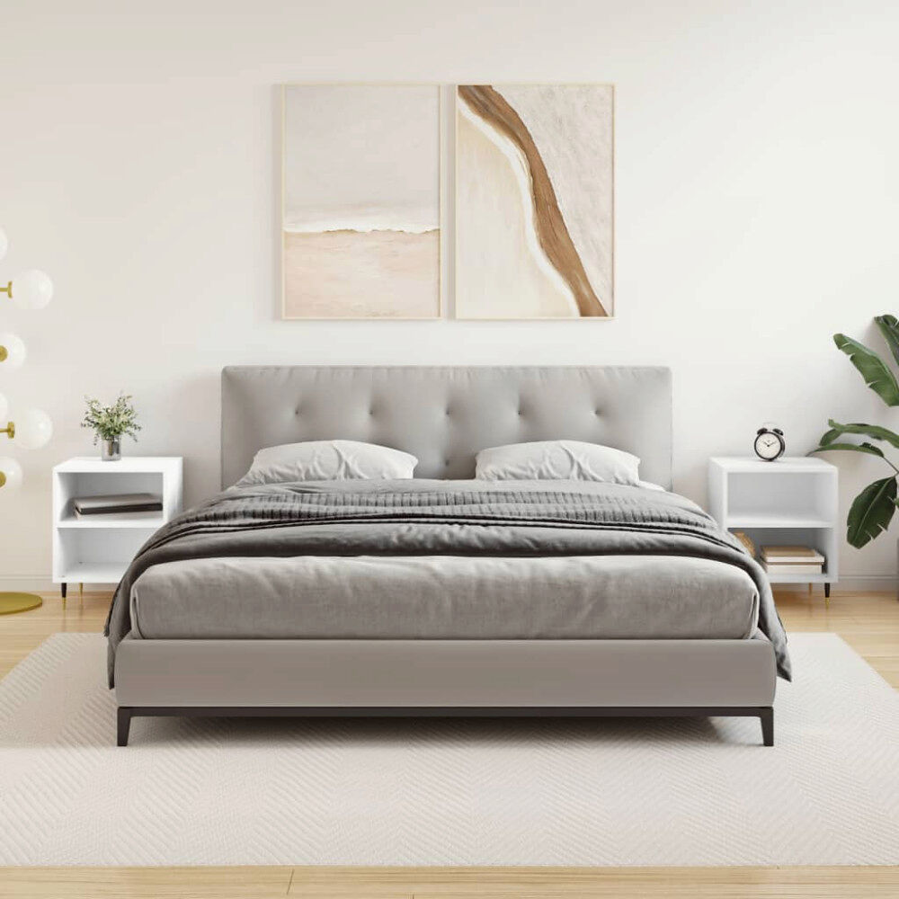 vidaXL Sängbord 2 st vit 40x30x50 cm konstruerat trä