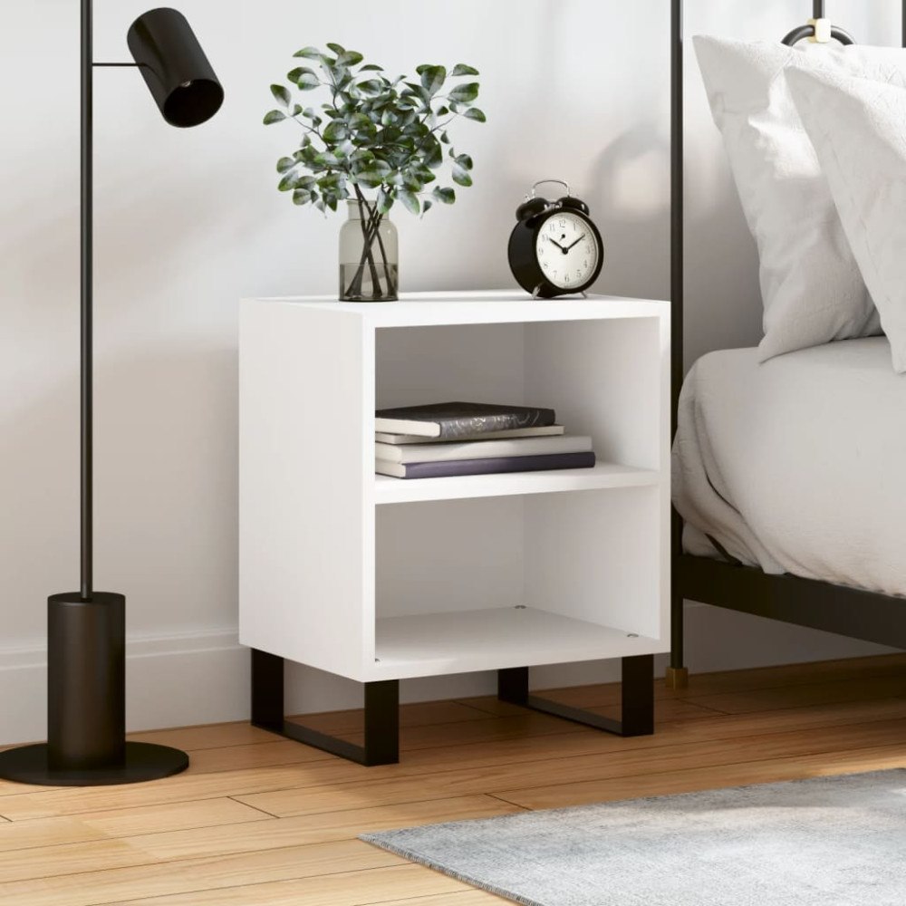 vidaXL Sängbord vit 40x30x50 cm konstruerat trä