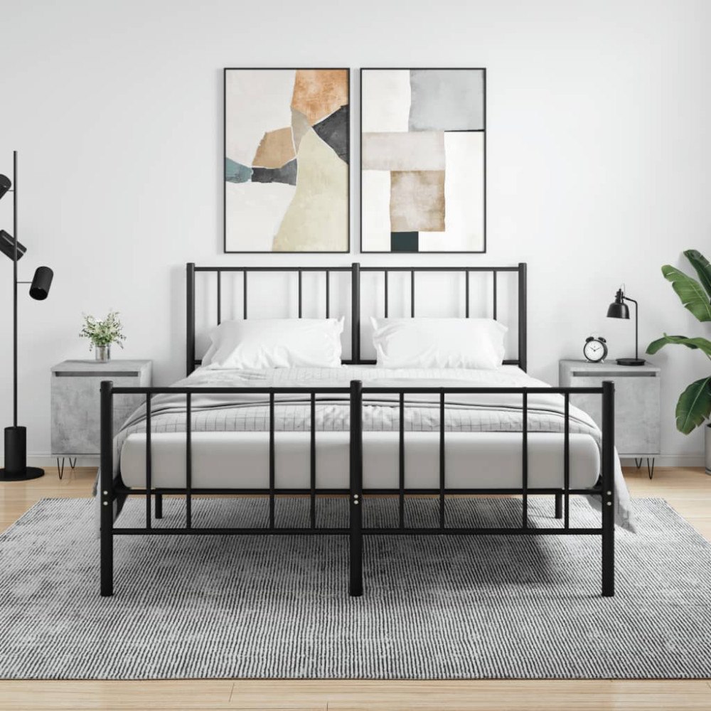 vidaXL Sängbord 2 st betonggrå 40x30x50 cm konstruerat trä