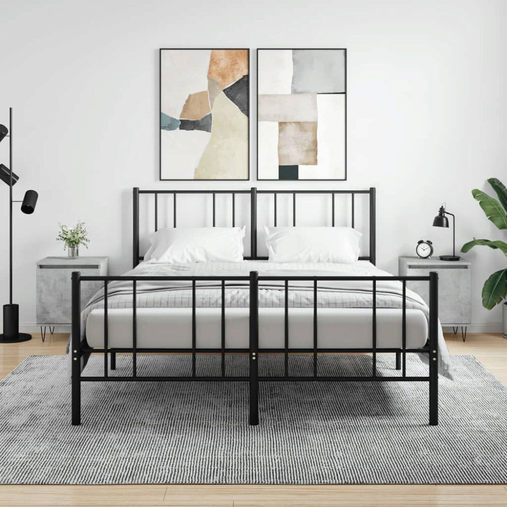 vidaXL Sängbord 2 st betonggrå 40x30x50 cm konstruerat trä