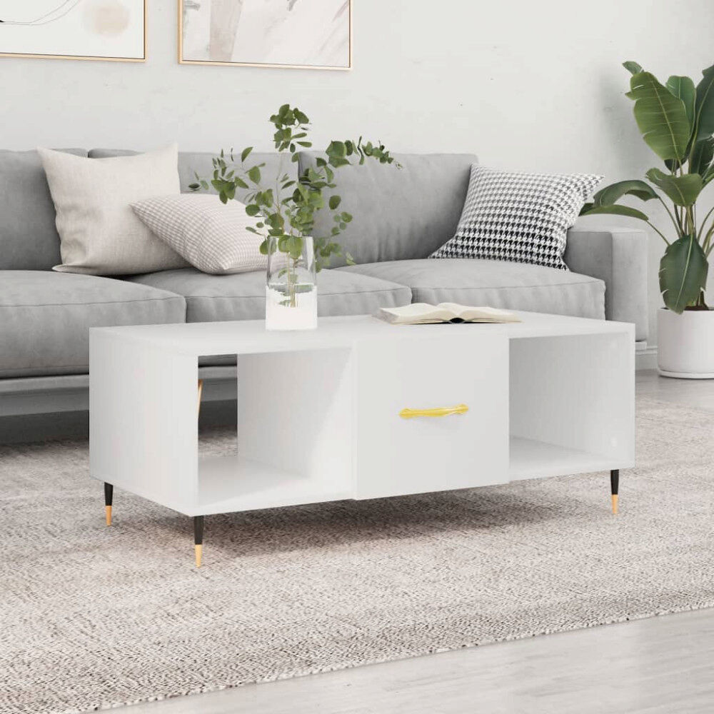 vidaXL Soffbord vit 102x50x40 cm konstruerat trä