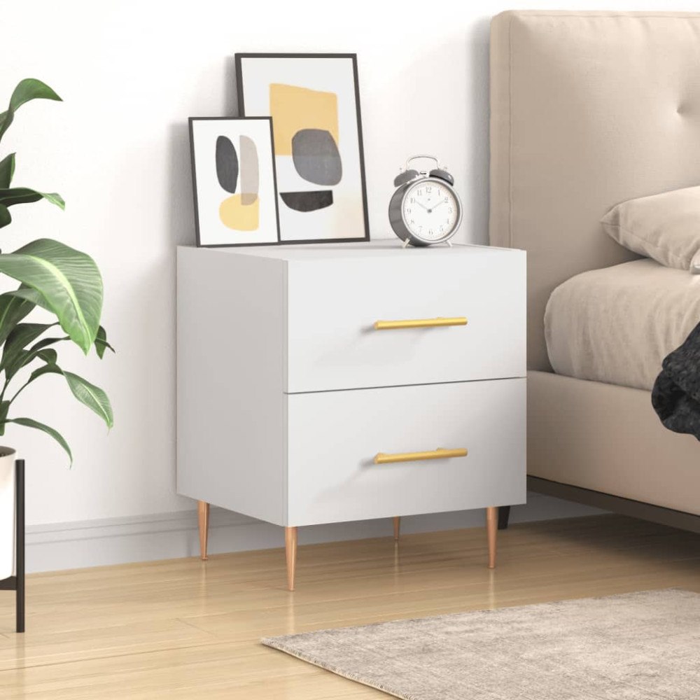 vidaXL Sängbord vit 40x35x47,5 cm konstruerat trä