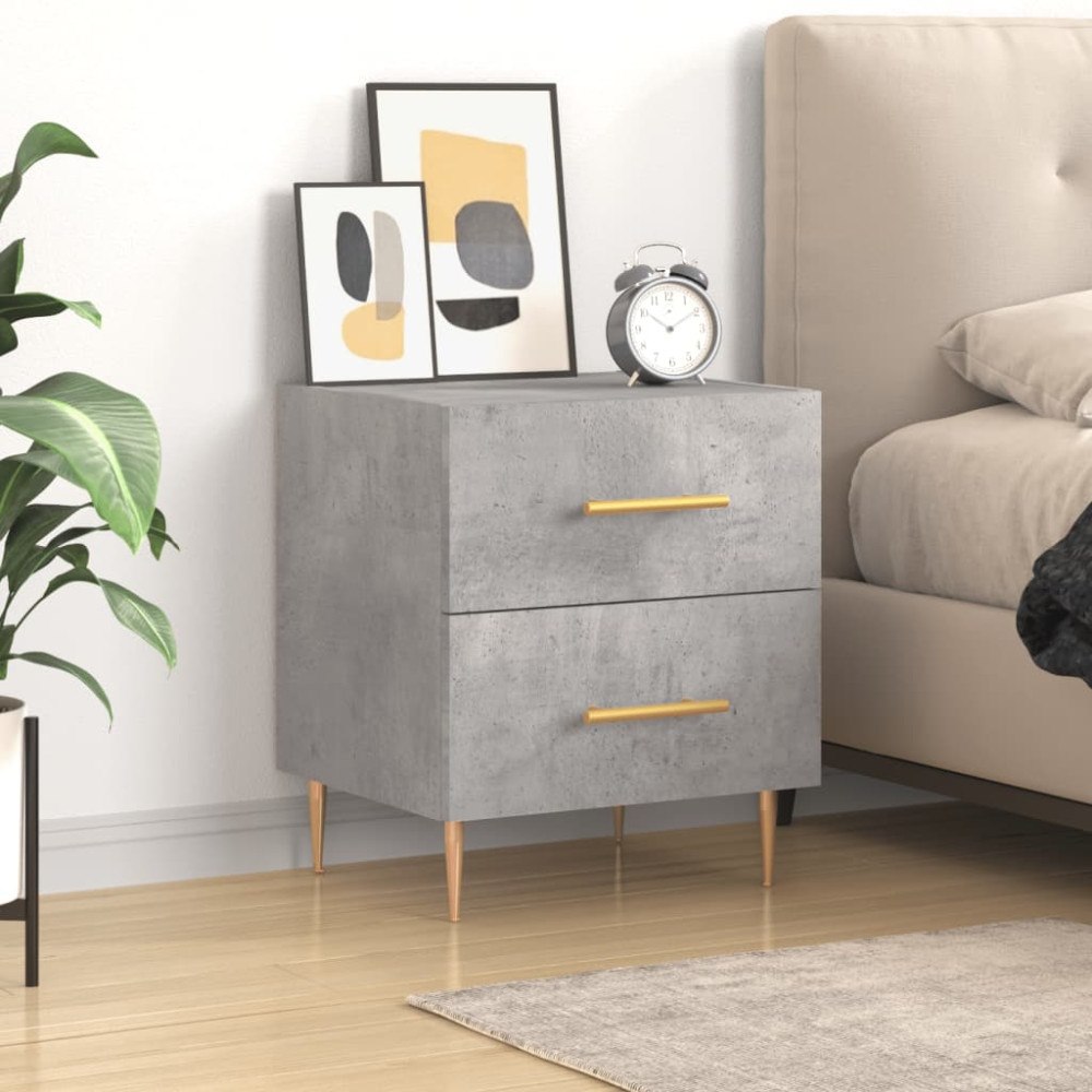 vidaXL Sängbord betonggrå 40x35x47,5 cm konstruerat trä