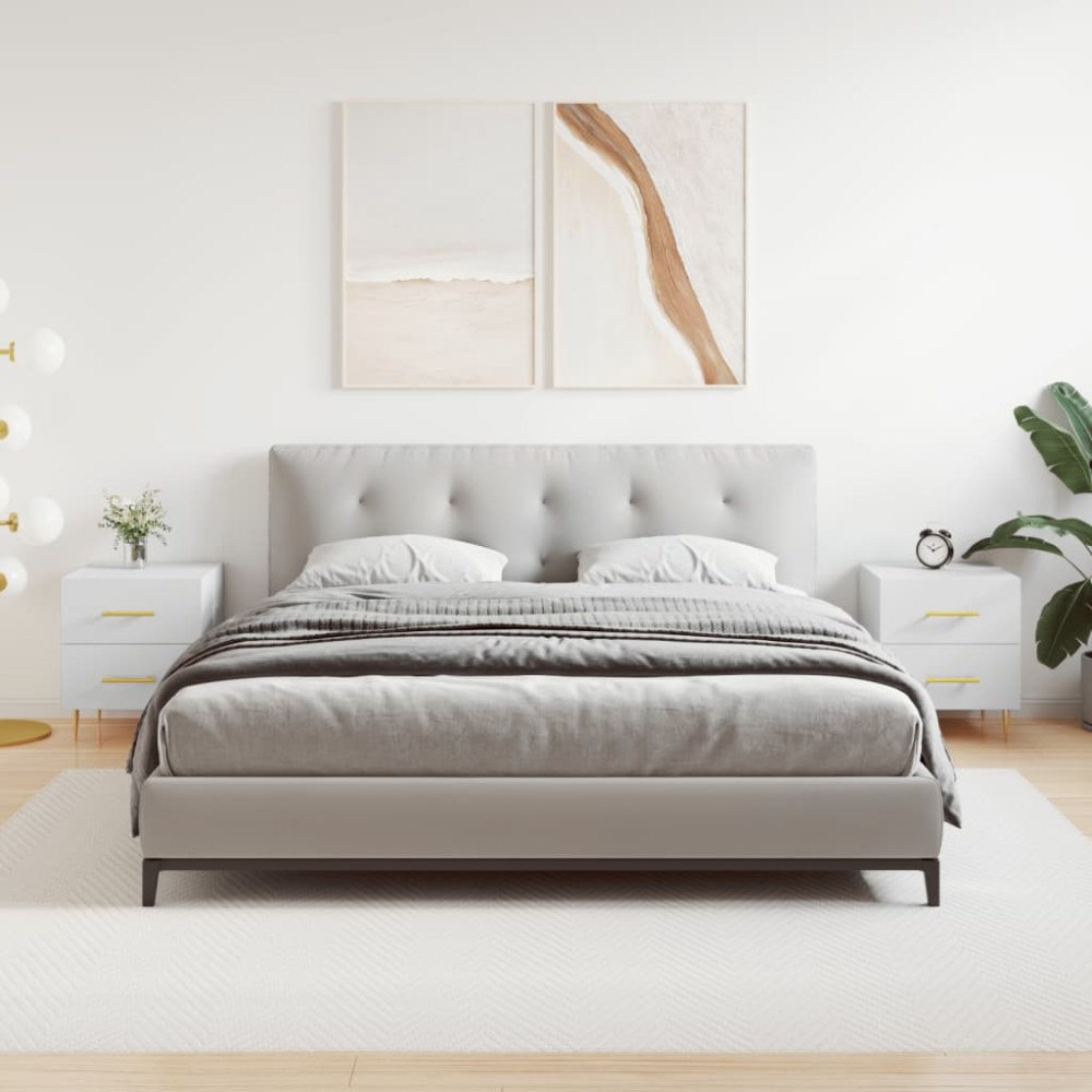 vidaXL Sängbord 2 st vit 40x35x47,5 cm konstruerat trä