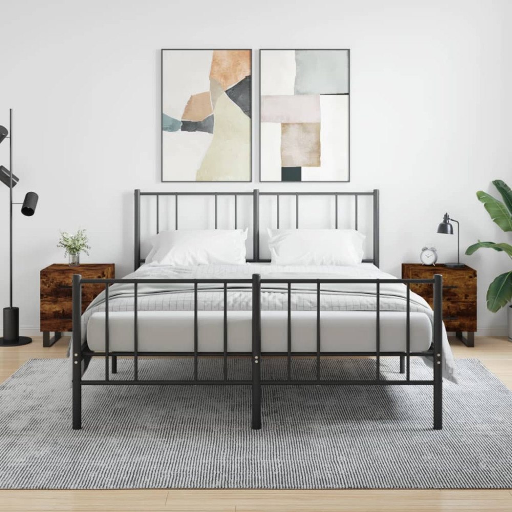vidaXL Sängbord 2 st rökfärgad ek 40x35x47,5 cm konstruerat trä