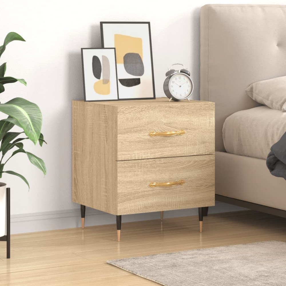 vidaXL Sängbord sonoma-ek 40x35x47,5 cm konstruerat trä