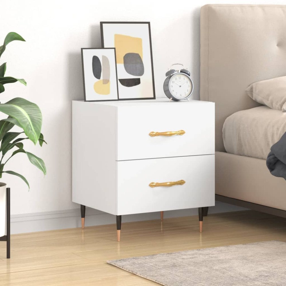 vidaXL Sängbord vit 40x35x47,5 cm konstruerat trä