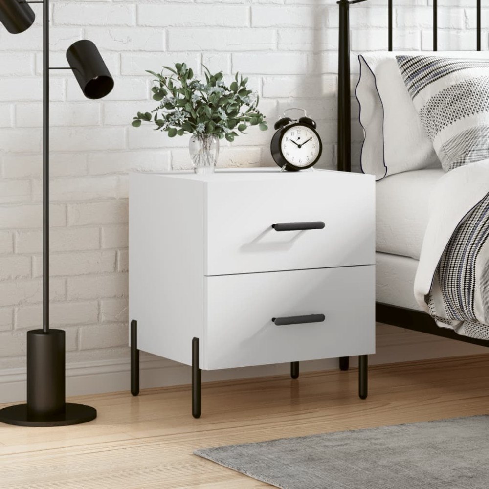 vidaXL Sängbord vit 40x35x47,5 cm konstruerat trä