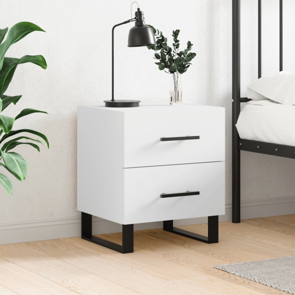 vidaXL Sängbord vit 40x35x47,5 cm konstruerat trä