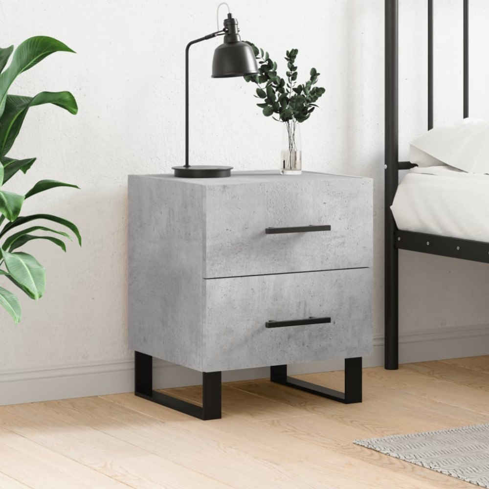 vidaXL Sängbord betonggrå 40x35x47,5 cm konstruerat trä