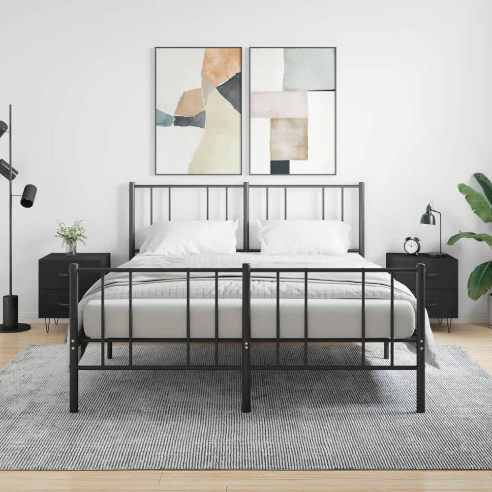 vidaXL Sängbord 2 st svart 40x35x47,5 cm konstruerat trä