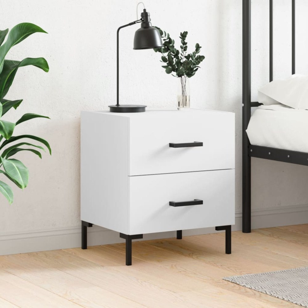 vidaXL Sängbord vit 40x35x47,5 cm konstruerat trä