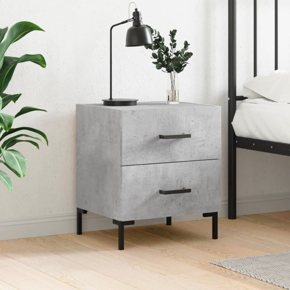 vidaXL Sängbord betonggrå 40x35x47,5 cm konstruerat trä