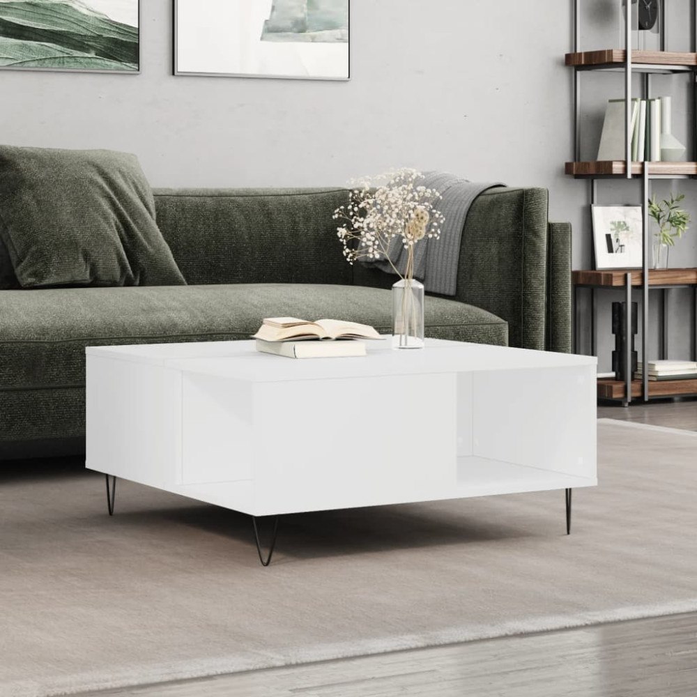 vidaXL Soffbord vit 80x80x36,5 cm konstruerat trä