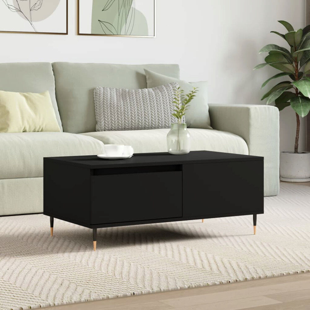 vidaXL Soffbord svart 90x50x36,5 cm konstruerat trä